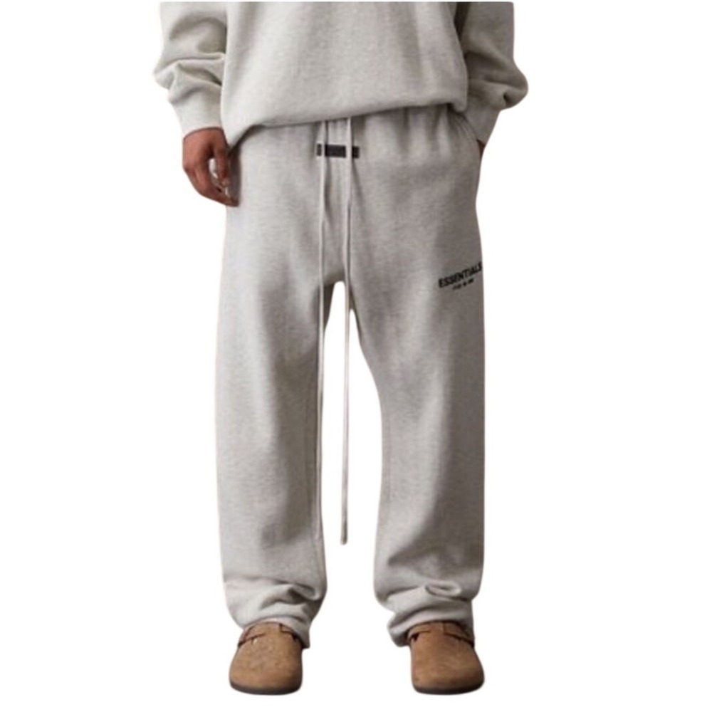 Fear of God Essentials Sweatpants Light Oatmeal Relaxed Fit Mens Size L NEW